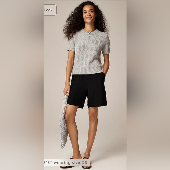 NWT J. Crew Cashmere Cable Knit T Shirt Sweater Size Small Gray - Picture 1 of 10